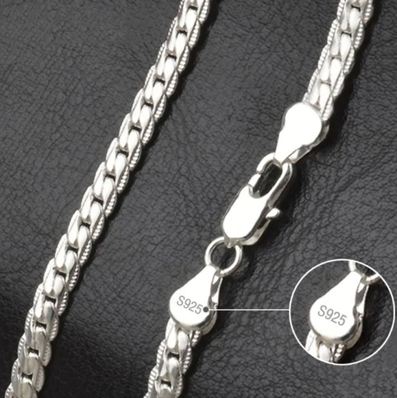 Silver Plated Chain Necklace Women & Men - Picture 6 of 11